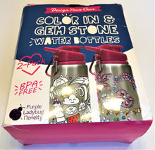 Load image into Gallery viewer, (2) Pack Purple Ladybug Girls Water Bottles