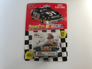 1993 NASCAR Davey Allison Die Cast Replica Racing Car w/ Collectors Card & Stand