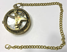 Load image into Gallery viewer, Nautical Brass Pocket Watch w/ Sun Dial
