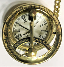 Load image into Gallery viewer, Nautical Brass Pocket Watch w/ Sun Dial
