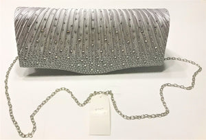 Silver Clutch Purse w/ Chain Snap Closure