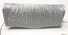 Load image into Gallery viewer, Silver Clutch Purse w/ Chain Snap Closure
