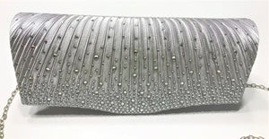 Silver Clutch Purse w/ Chain Snap Closure