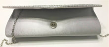 Load image into Gallery viewer, Silver Clutch Purse w/ Chain Snap Closure
