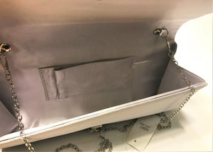 Silver Clutch Purse w/ Chain Snap Closure