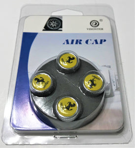 (4) Official Ferrari Tire Air Caps Automobile Sports Car Racing Parts Italian