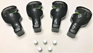 (4) pc Car Headrest Clamp on Utility Hooks with (5) FREE Chrome Air Valve Caps