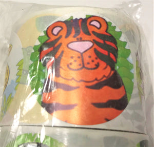 (4) Pack 1" Zoo Animal Stickers 400 pcs Roll