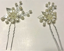 Load image into Gallery viewer, (2) Pack Wedding Flower Hair Pins
