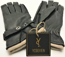 Load image into Gallery viewer, Yiseven 100% Deerskin Black Leather Gloves Men&#39;s Size (9)
