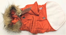 Load image into Gallery viewer, Burnt Orange Pet Fur Lined Hood Parka
