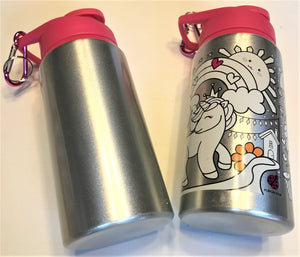 (2) Pack Purple Ladybug Girls Water Bottles